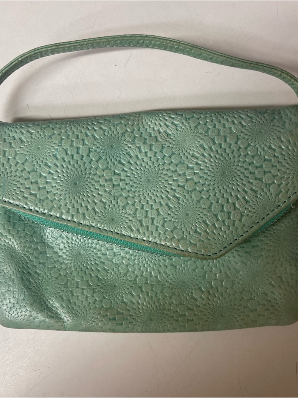 Mint Green HOBO Embossed Envelope Small Purse